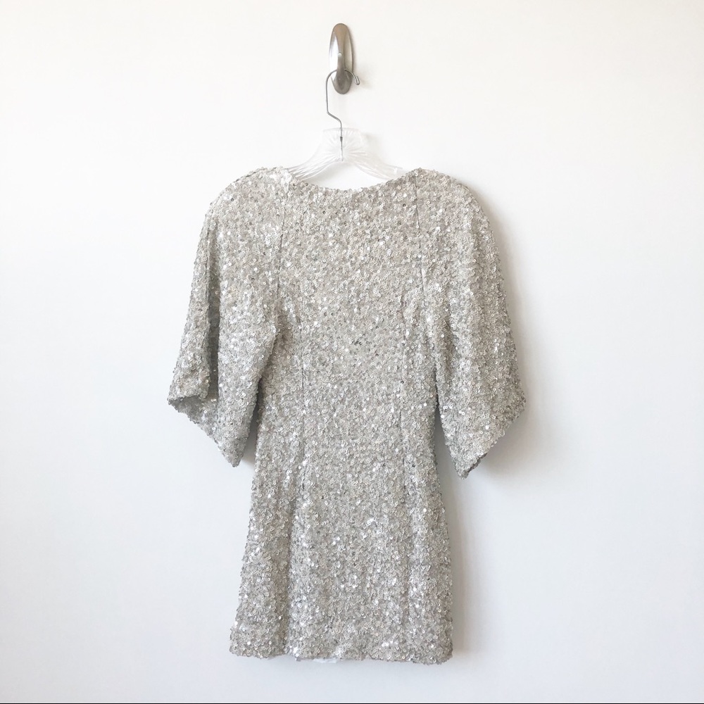 NWT Free People Party Girl Silver Sequin Dress 0 $250 - Picture 3 of 7